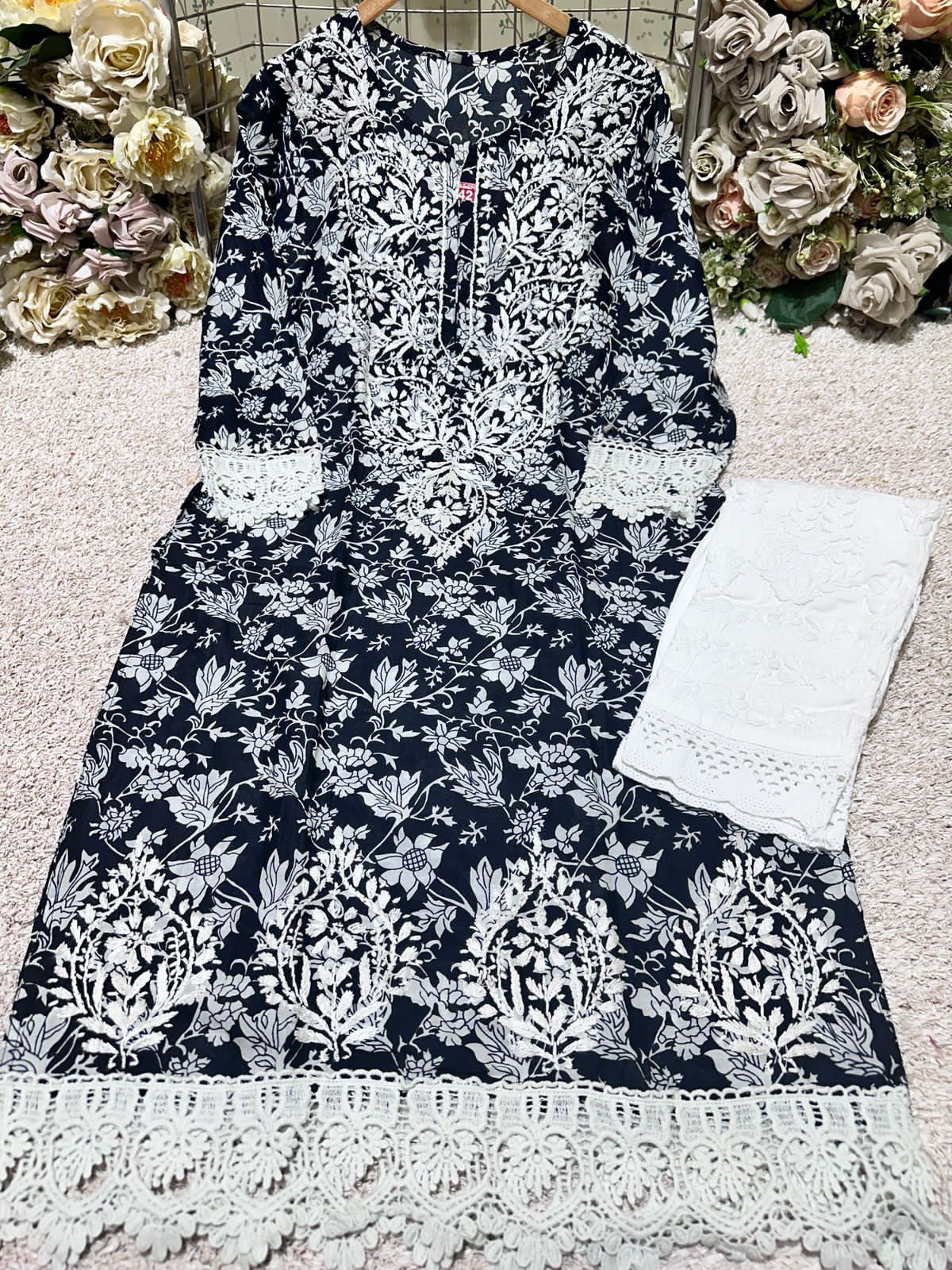 Floral Printed Mul Mul Kurti ( restock )