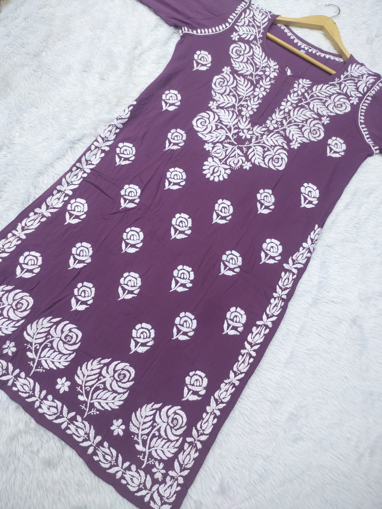 Rose work Modal Chikankari Kurta