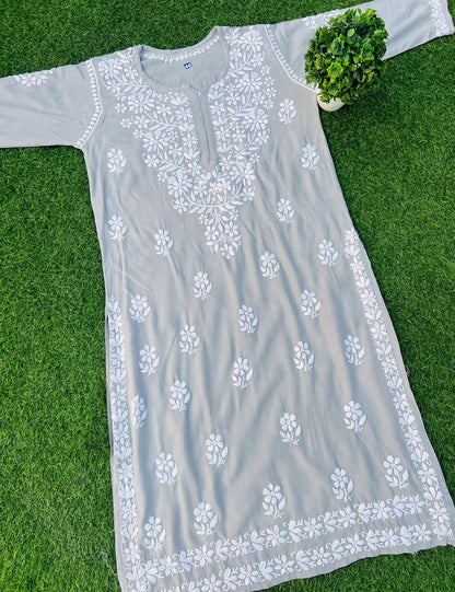 Soft Rayon Chikankari Kurtis