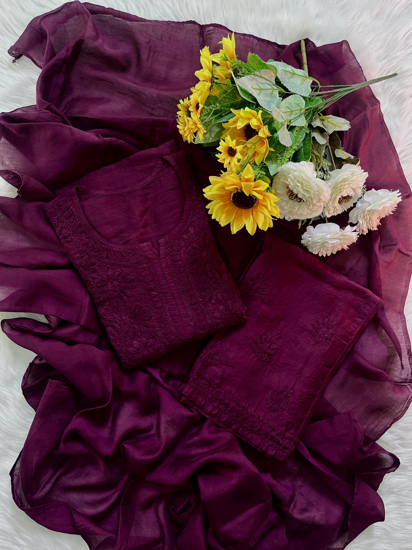 Super Soft Rayon 3PC Set 🌸 Stunning Handwork You’ll Love