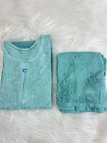 2pc Chikankari Soft Ombre Rayon Buta Co ord Plazo set😍