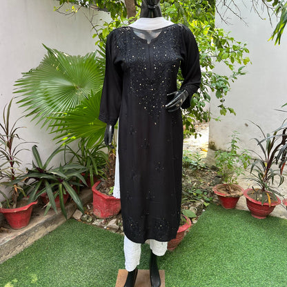 Most Demanding Straight Fit Tone to Tone Kurta With Mukaish work