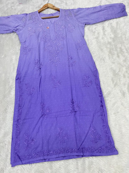 Soft Cotton ombre Chikankari Kurti (  limited stock )