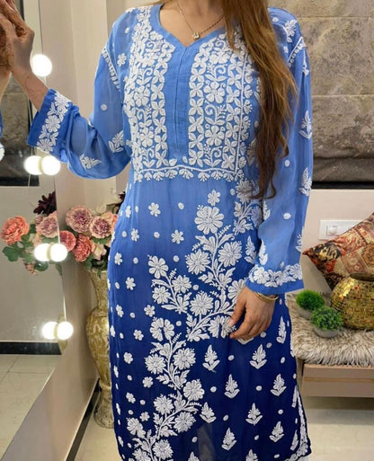 3d Jasmin Muslin Kurti