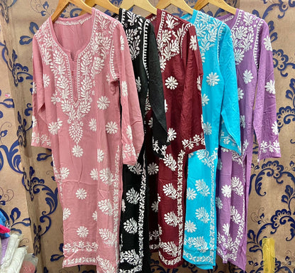 Pure soft Modal Chikankari Kurtas