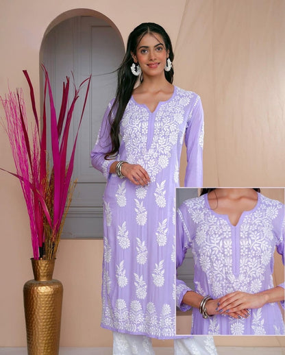 modal cotton Chikankari kurta ( Special)