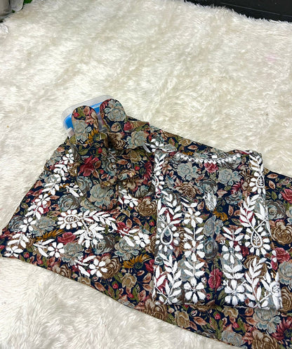 Mul Mul Kurti with plazo and Sandle