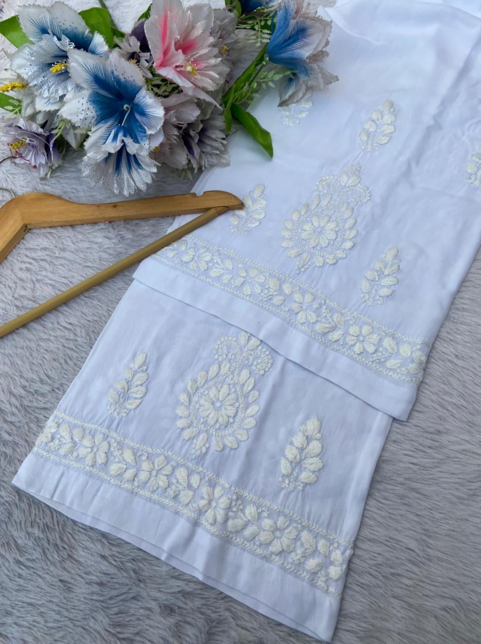 Pure soft Modal Chikankari Kurtas