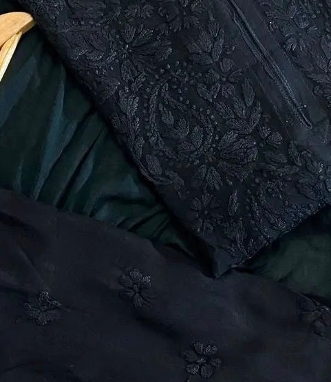 3pc Zara Handmade with Muqaish Soft  Rayon Set