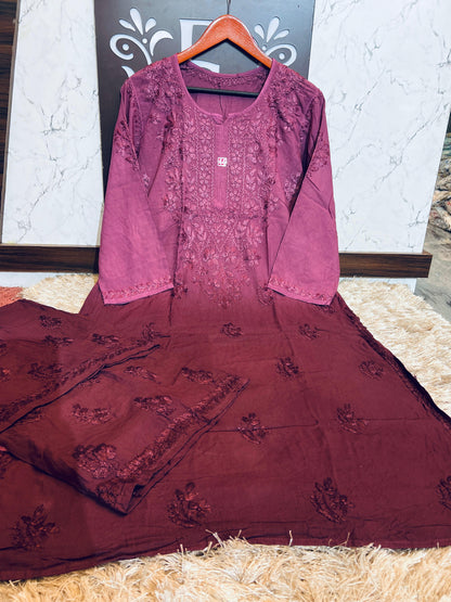 Rayon Dyed Chikankari Set