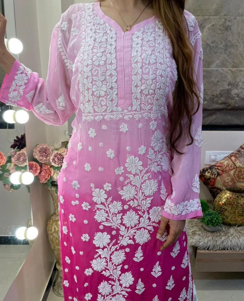 3d Jasmin Muslin Kurti