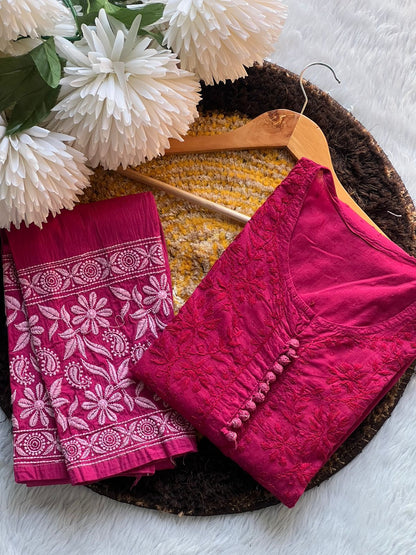 premium Dobby cotton kurti & pant in a Combo in beautiful shades