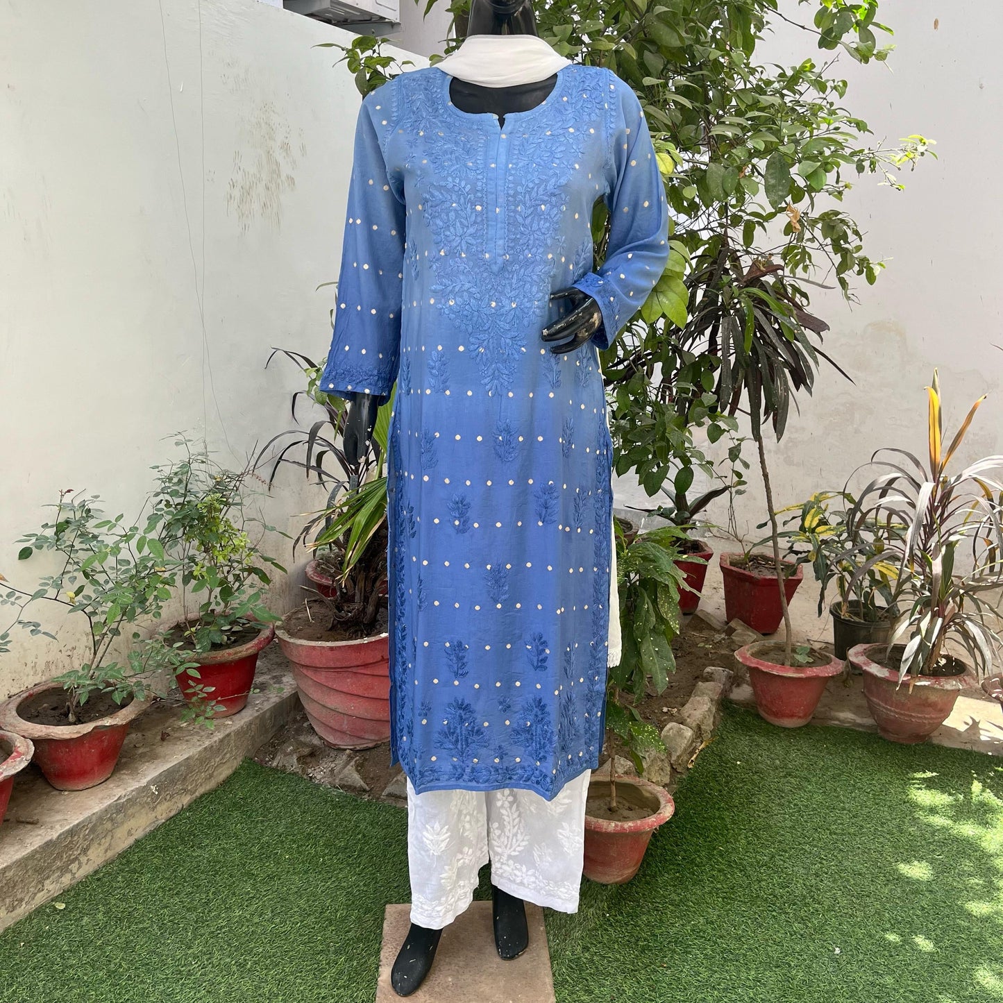 Chanderi Ombre Straight Kurta