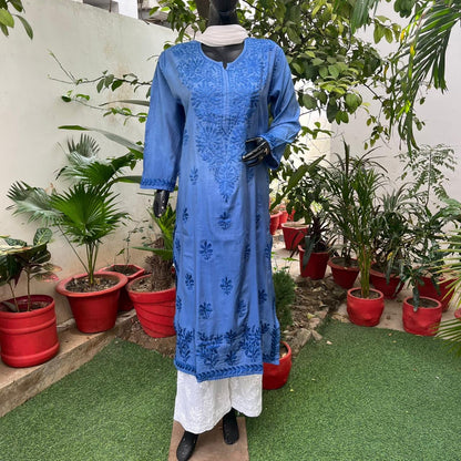 Chanderi Ombre Straight kurtis