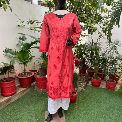 Chanderi Ombre Straight kurtis