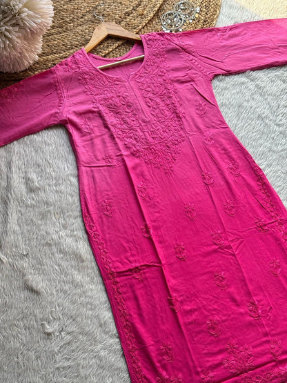 Zeba Handcraft Embroidered Pastel’s Shades Kurti + Plazzo