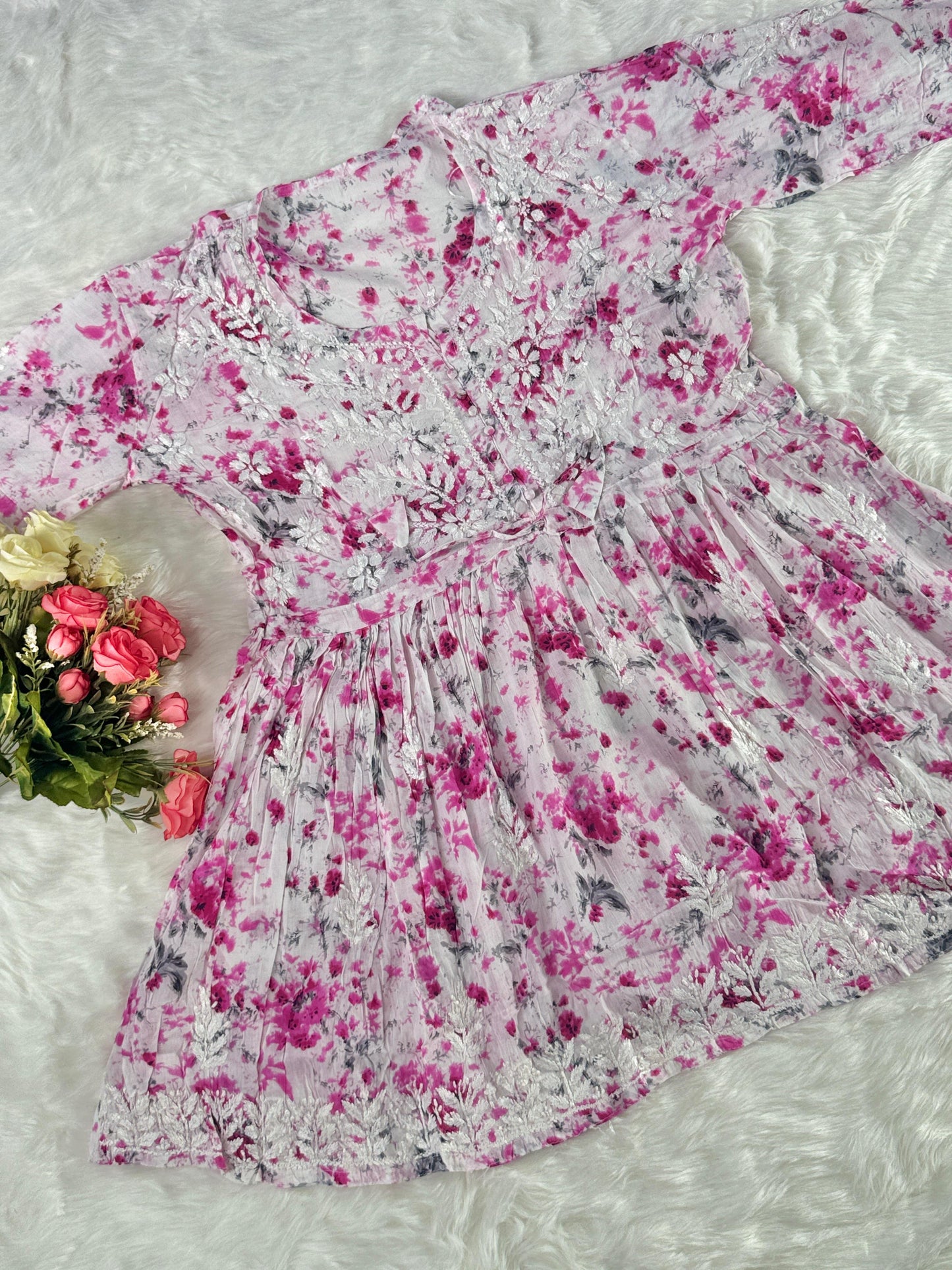 Butter soft mul mul floral printed short gown