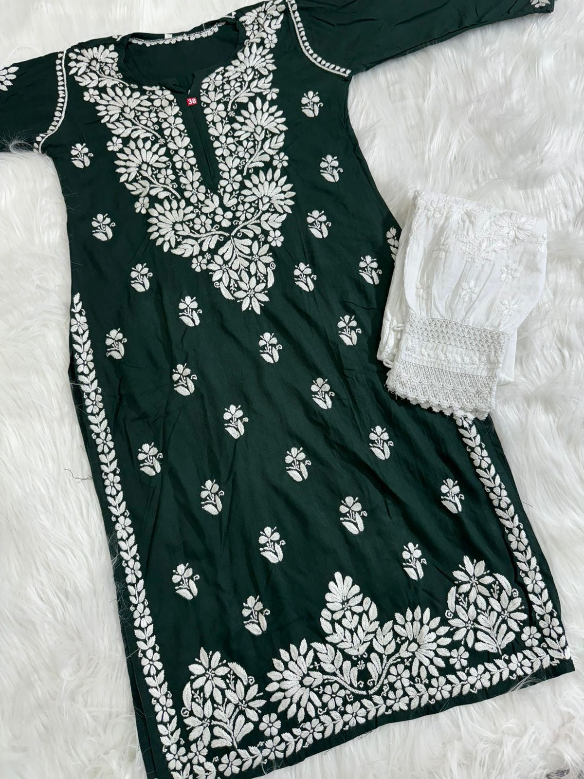 Heavy Rayon chikankari kurti