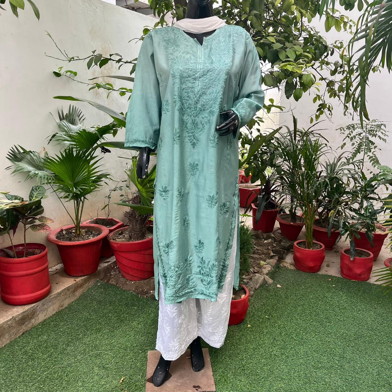 Chanderi Ombre Straight kurtis