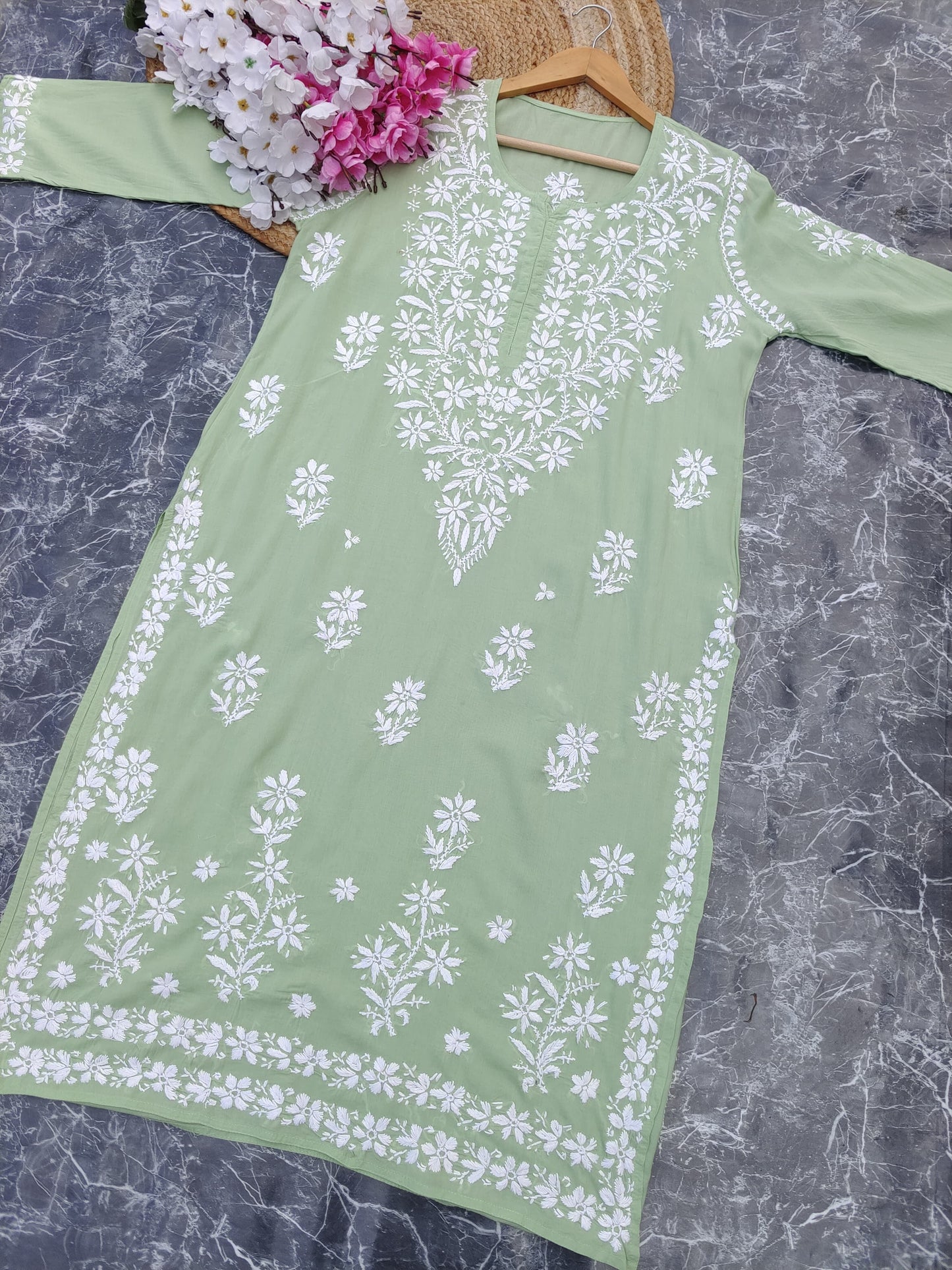 Modal Black Chikankari Kurti