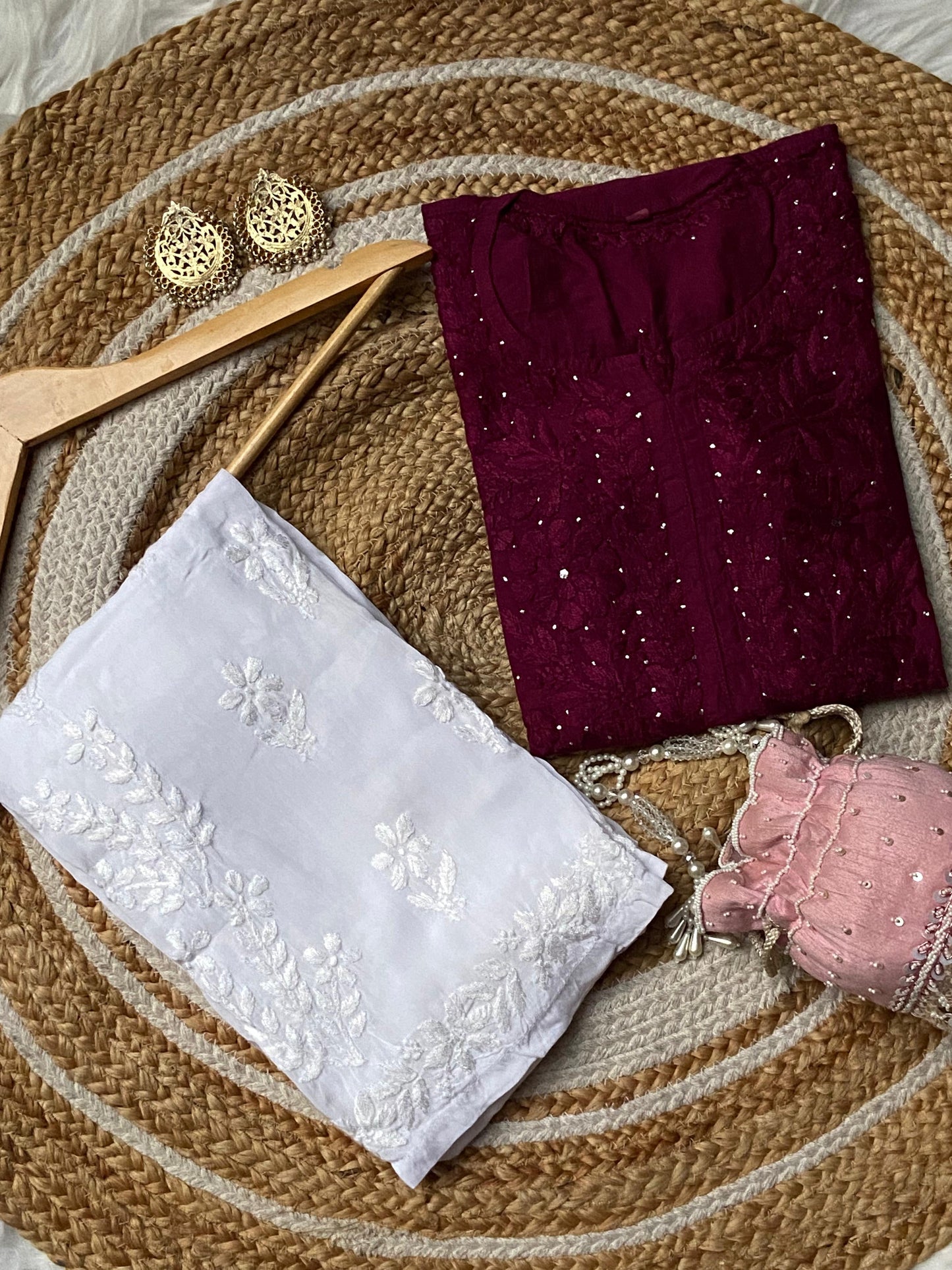 Butter Soft Silver Muqaish kurta