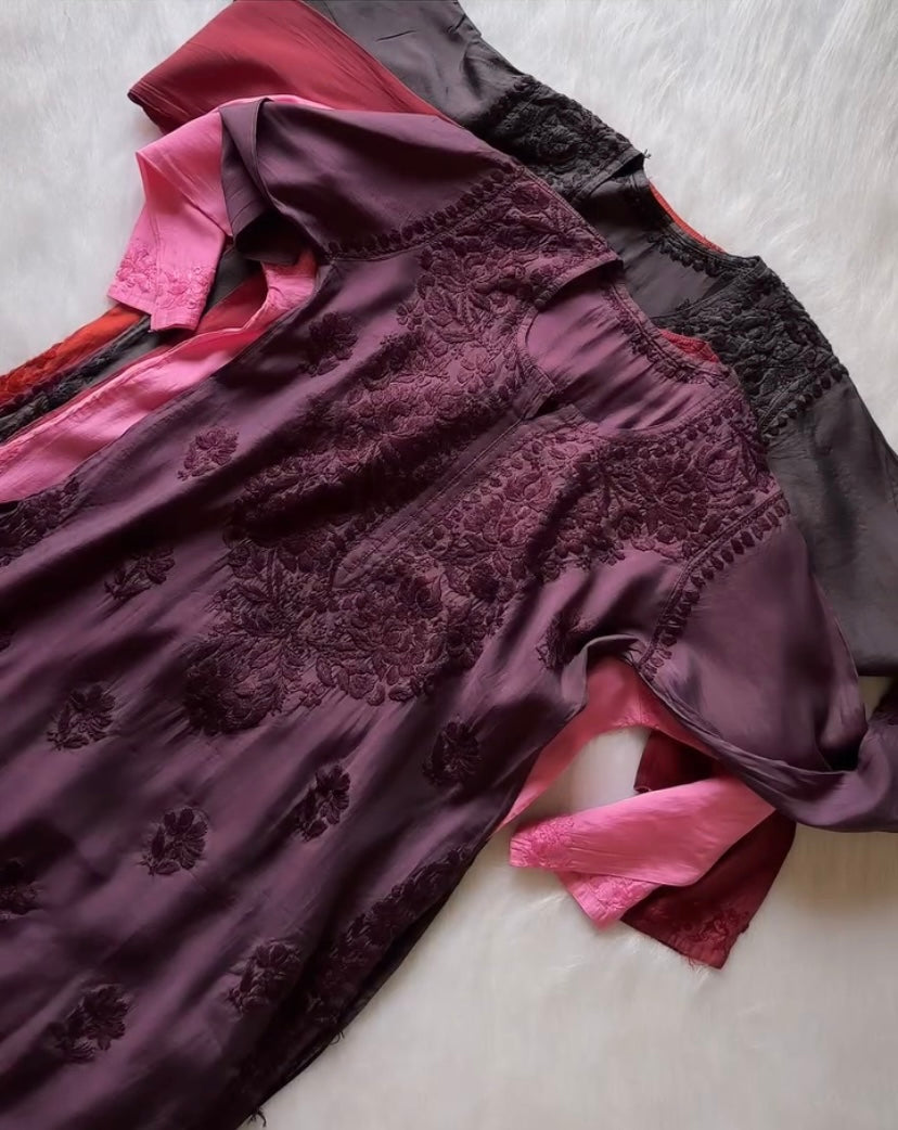 Jannat Handcrafted Soft Chikankari Long Kurti – Most Loved🌸