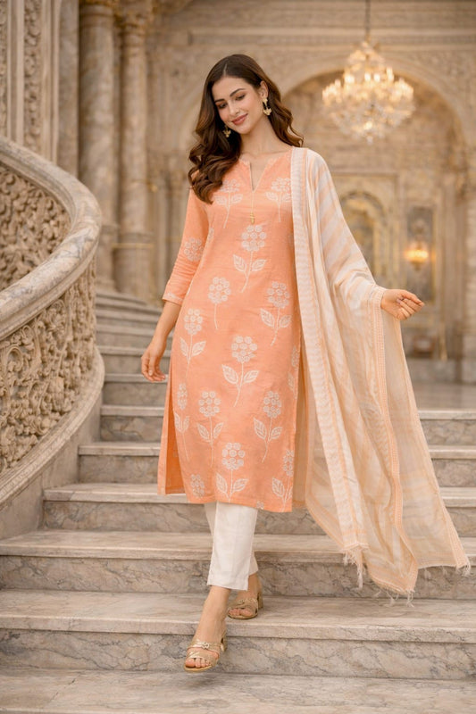 3pc Embroidered Kurti Set