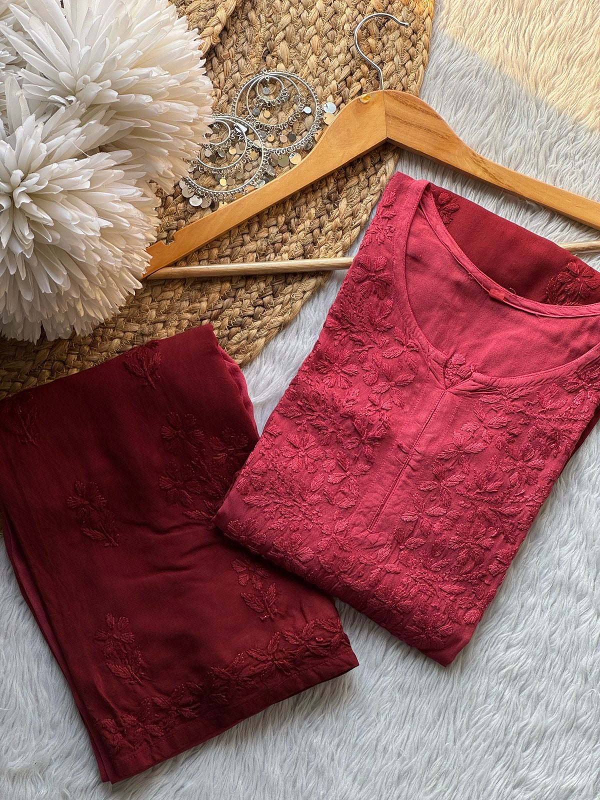 Zeba Handcraft Embroidered Pastel’s Shades Kurti + Plazzo