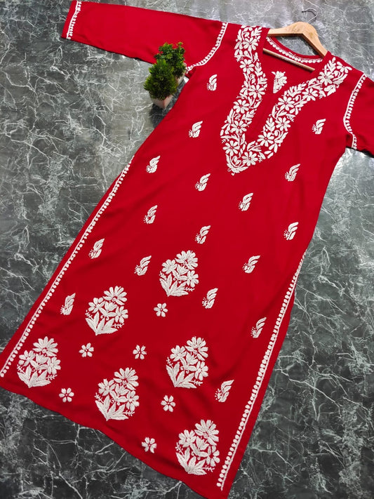 Soft Rayon chikankari kurta