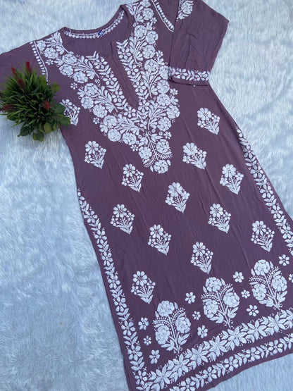 Heavy border Designed Chikankari kurti