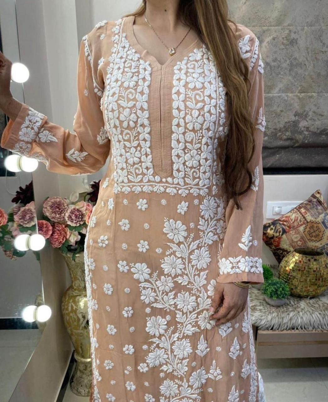 3d Jasmin Muslin Kurti