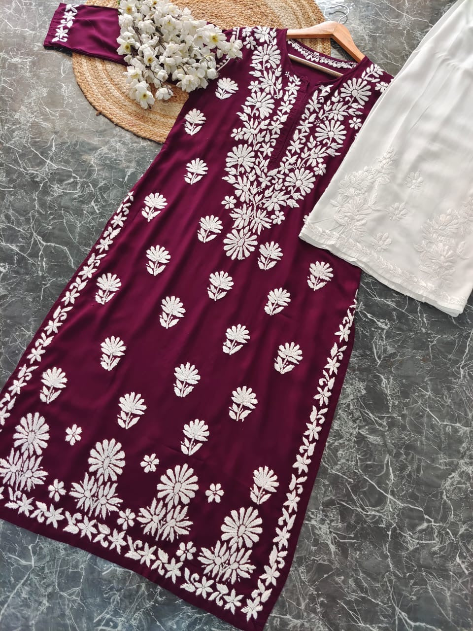 Beautiful chikankari Modal Kurta