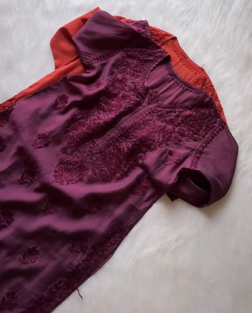 Jannat Handcrafted Soft Chikankari Long Kurti – Most Loved🌸