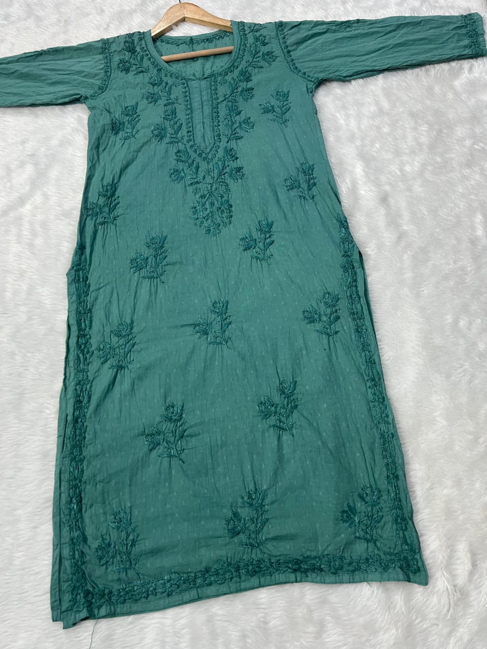 Soft Cotton ombre Chikankari Kurti (  limited stock )