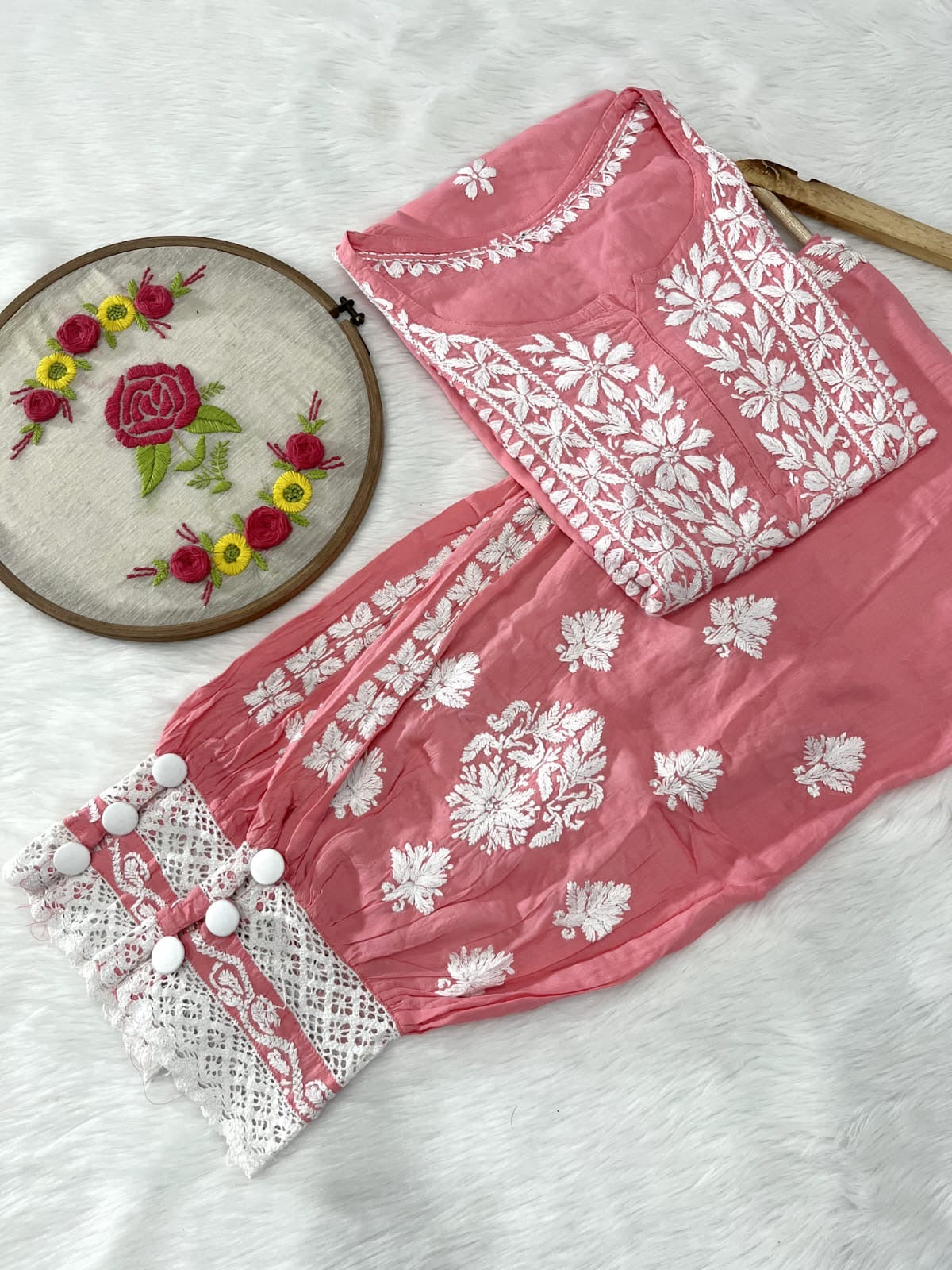 Short Modal chikankari Afghan Style Bottom