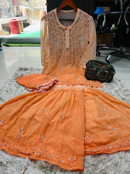 Viral ( Short Mirror Gharara 4pc Set )