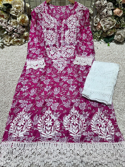 Floral Printed Mul Mul Kurti ( restock )