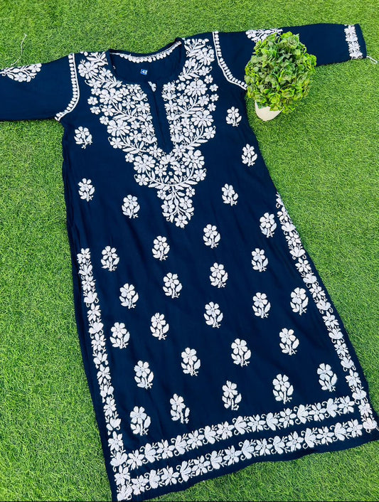 Soft Rayon Chikankari Kurtis