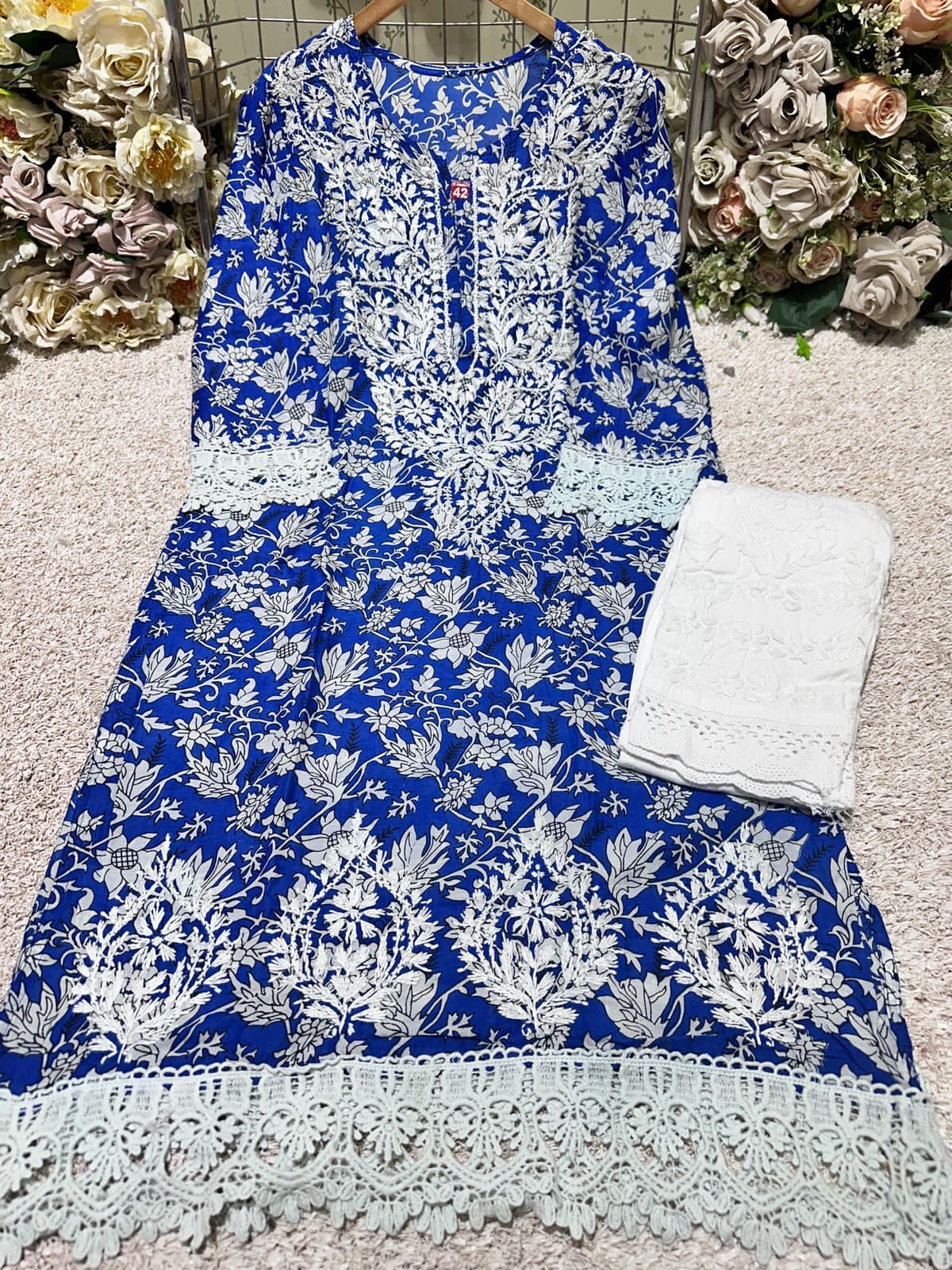 Floral Printed Mul Mul Kurti ( restock )