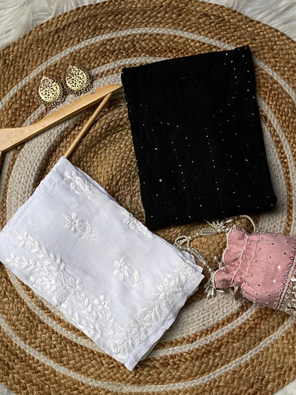 Butter Soft Silver Muqaish kurta