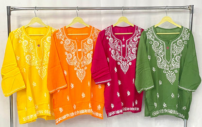 Rayon Short Top fine embroidered