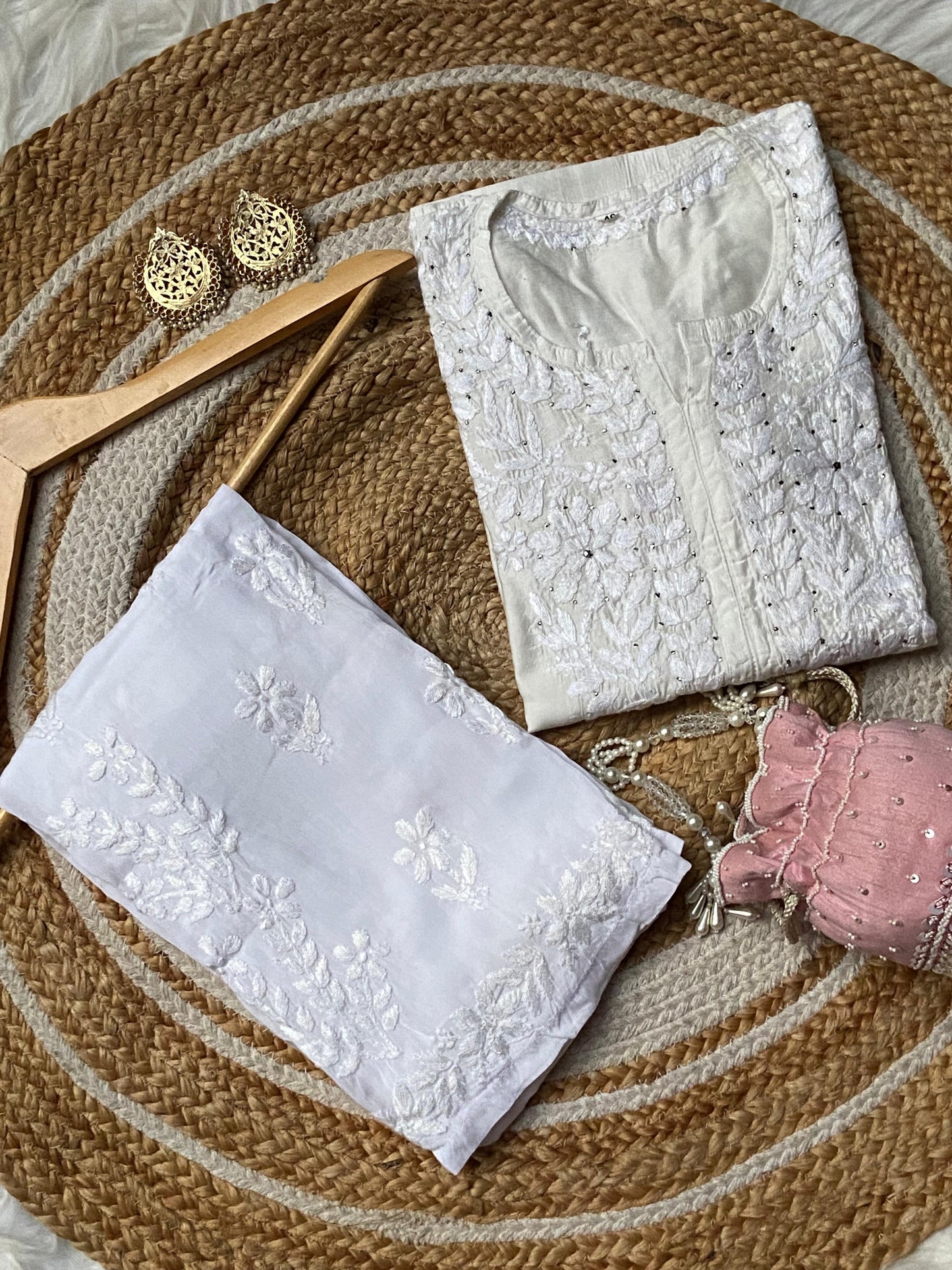 Butter Soft Silver Muqaish kurta