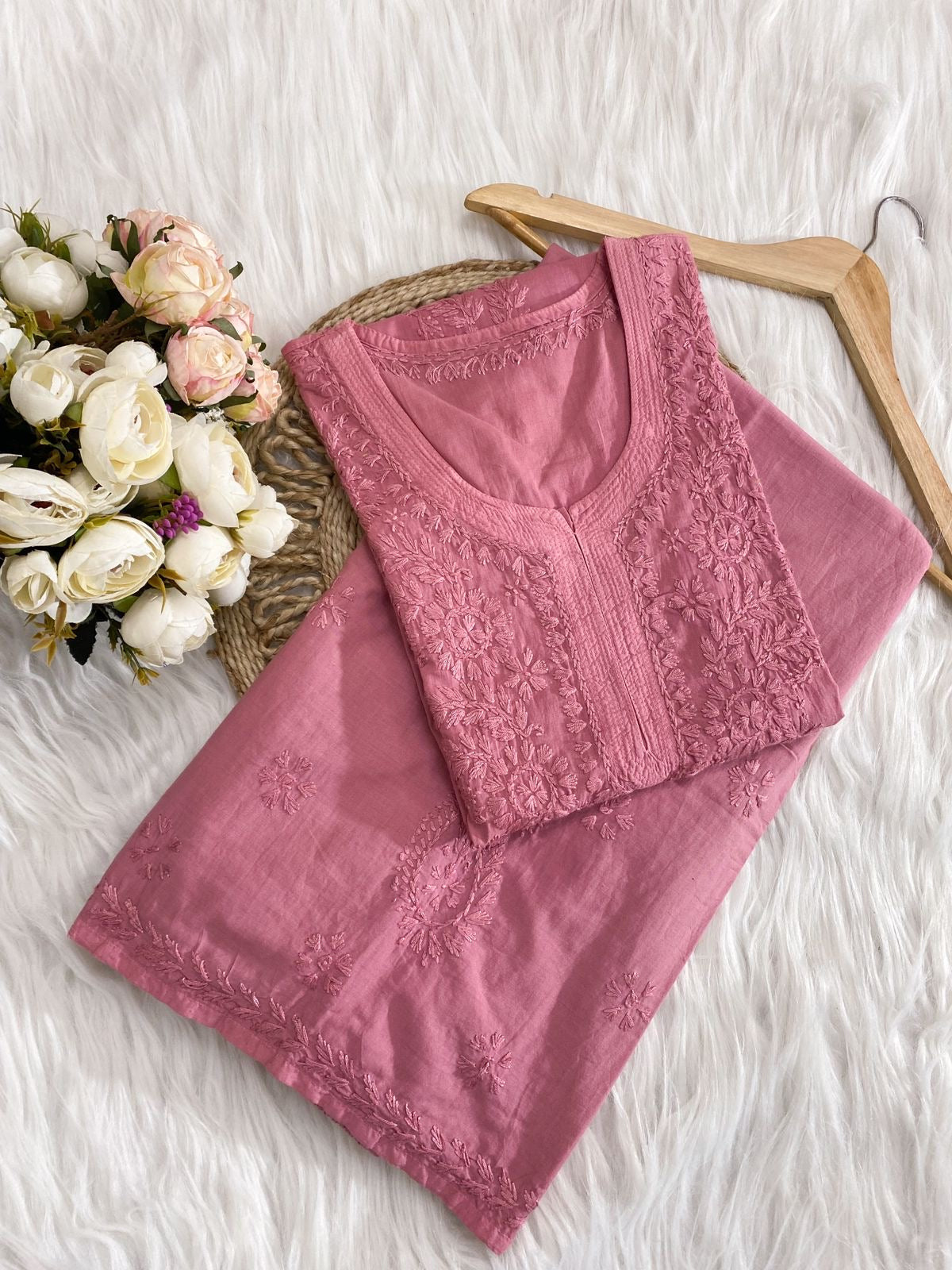 Saba Soft Rayon 2pc Chikankari Co-ord Plazo Set
