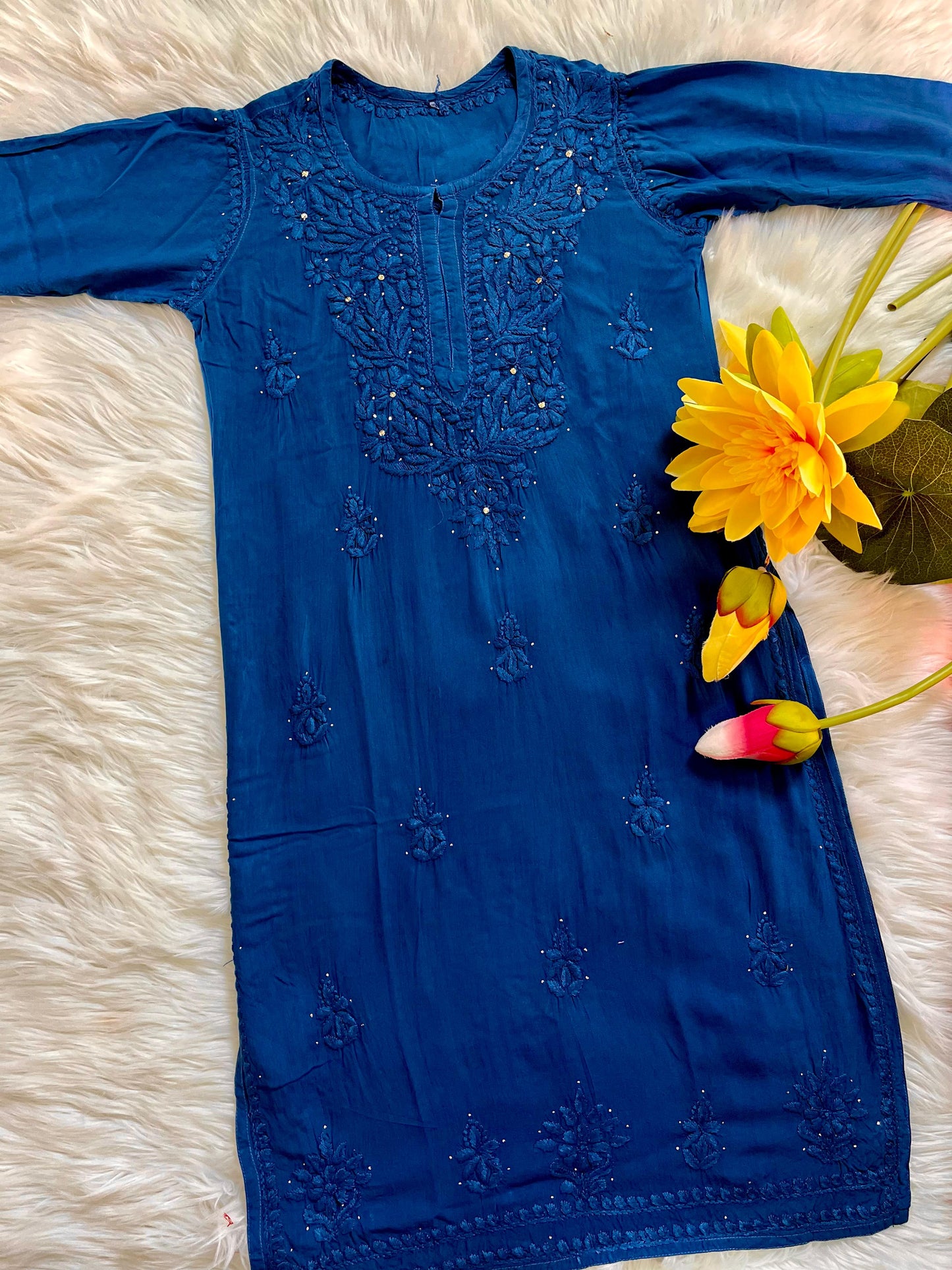 3pc Zara Handmade with Muqaish Soft  Rayon Set