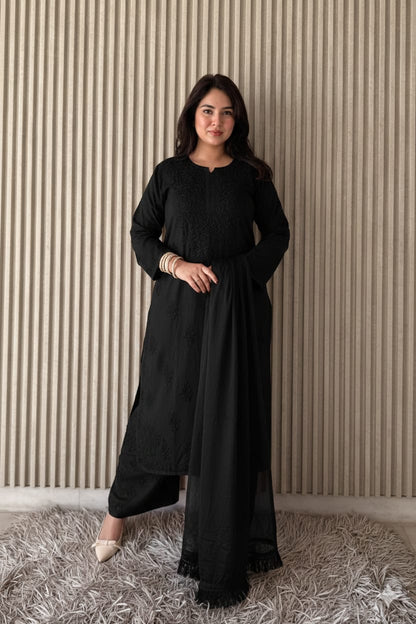 3PC Soft Rayon, Stunning Handwork – A Must-Have Kurti Set