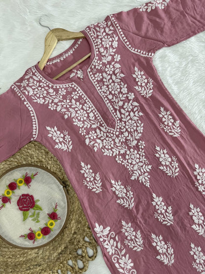 Rayon New Concept Chikankari combo ( Hand Embroidered )