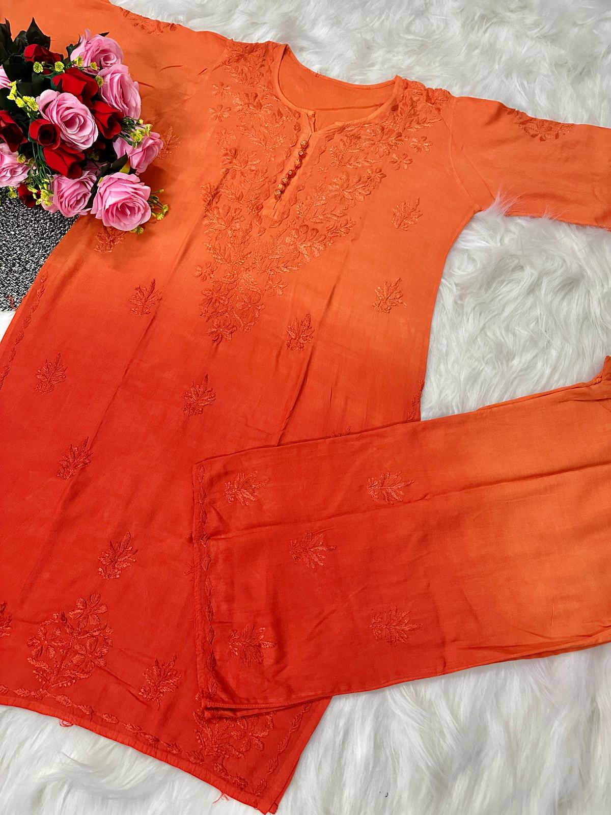 Beautifull rayon kurti set with plazo and dupatta🫶