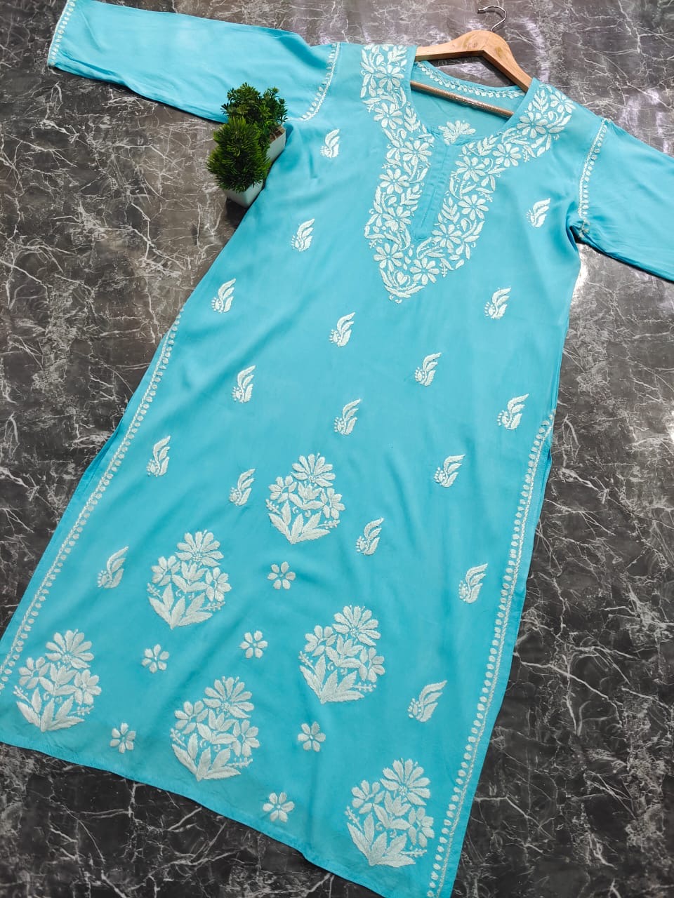 Soft Rayon chikankari kurta