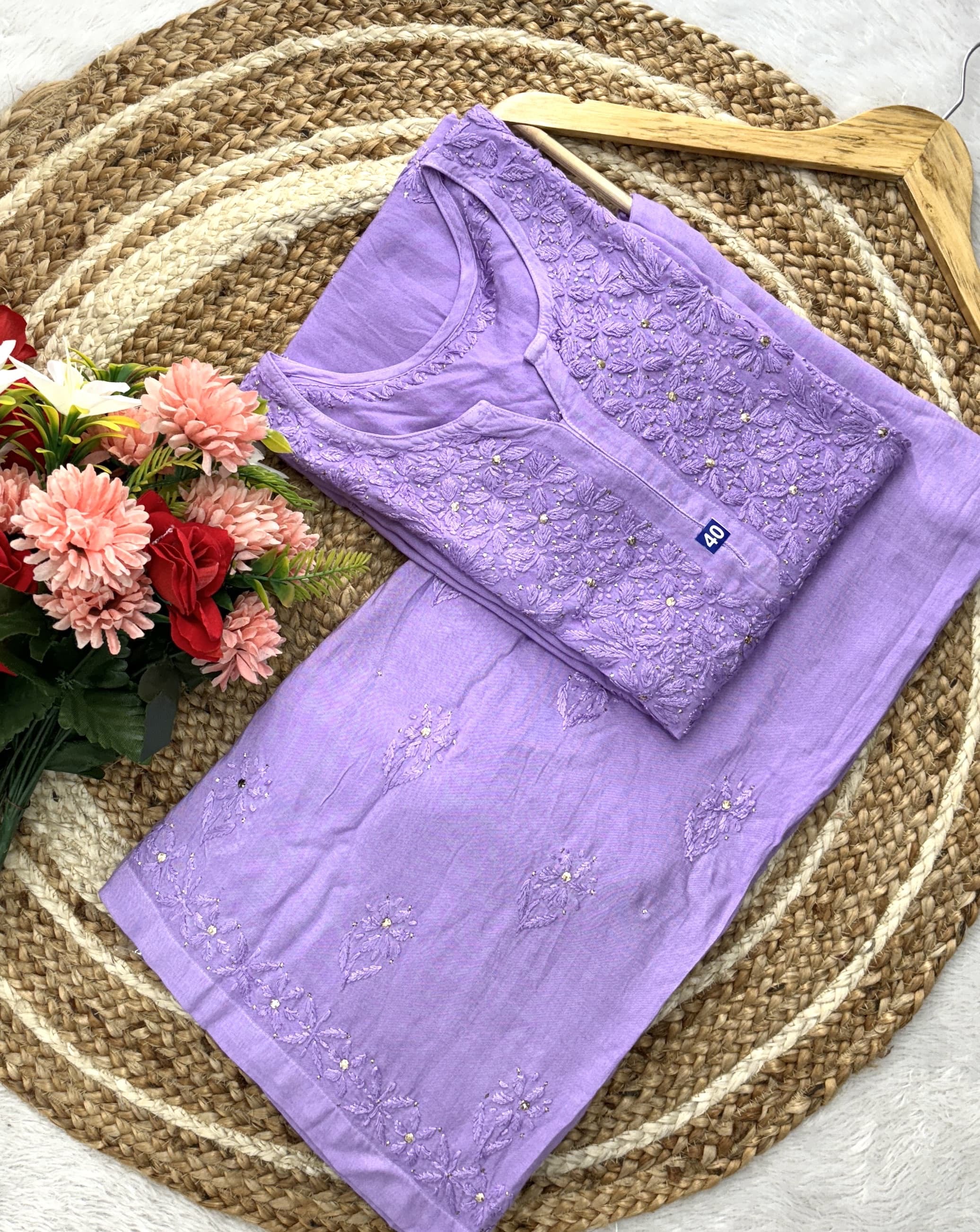 Muqaish Work Special Rayon Combo – Chikankari fabric