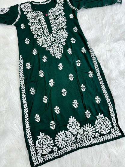 Heavy Rayon chikankari kurti